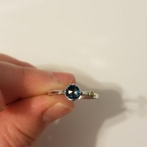 Sterling Silver/18Kt London Blue Topaz Tacori Ring